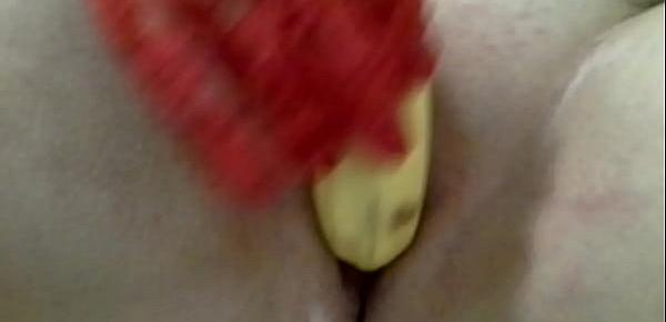  Milf Nadia orgasm with big banana MULTIORGASMIC